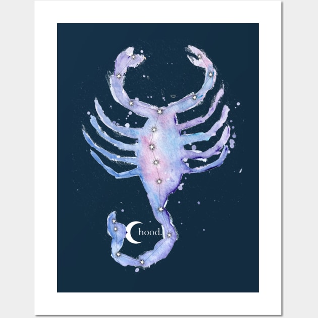 Scorpio Galaxy Watercolor Wall Art by Dbaudrillier